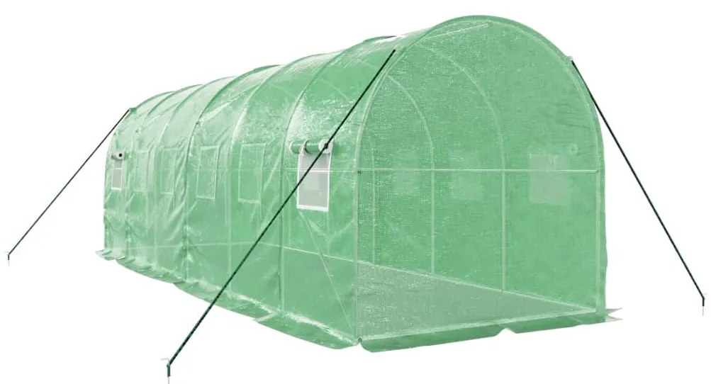 Estufa com estrutura de aço 12 m² 6x2x2 m verde