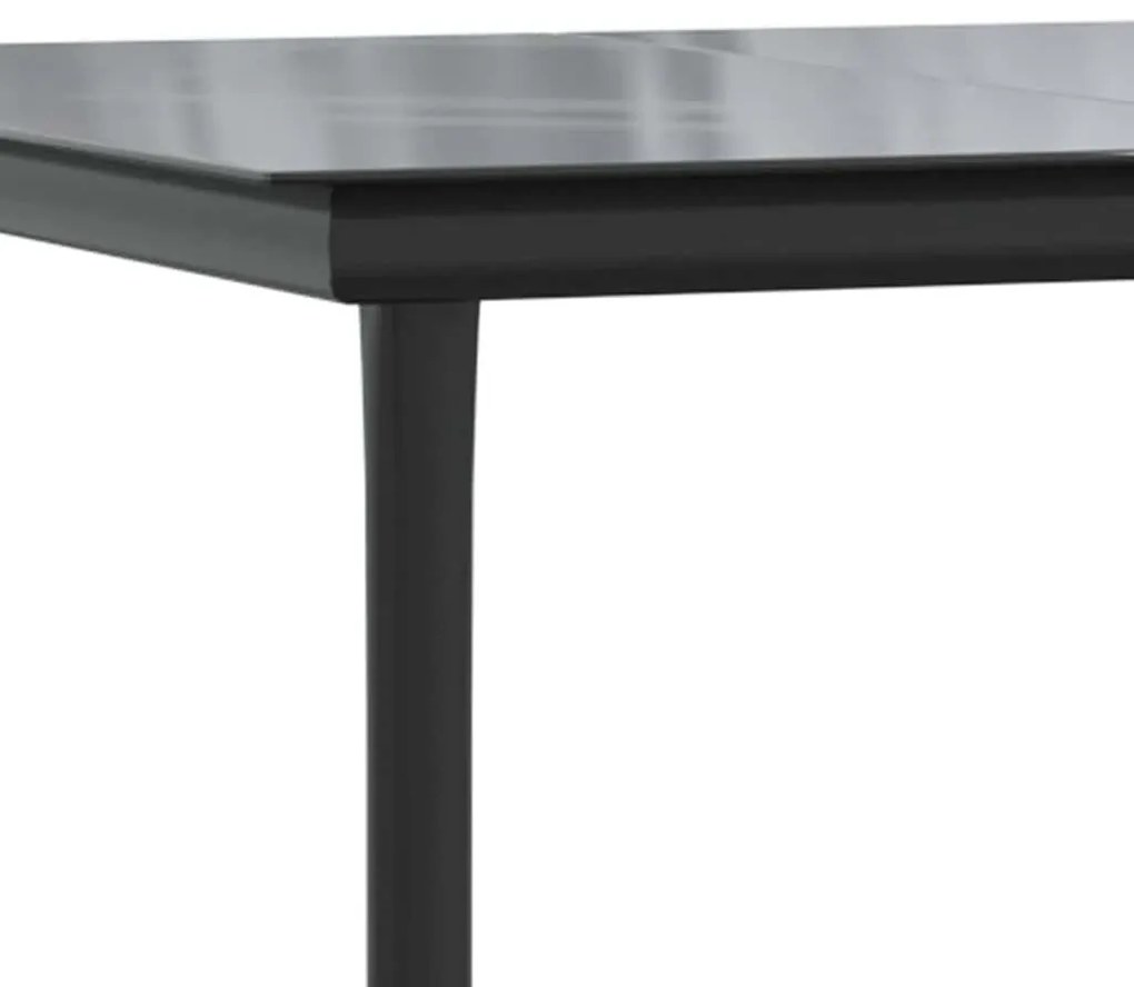 Conjunto jantar jardim 9 peças almofadas vidro vime PE castanho