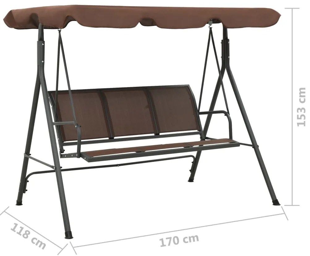 Baloiço de jardim com toldo cor café