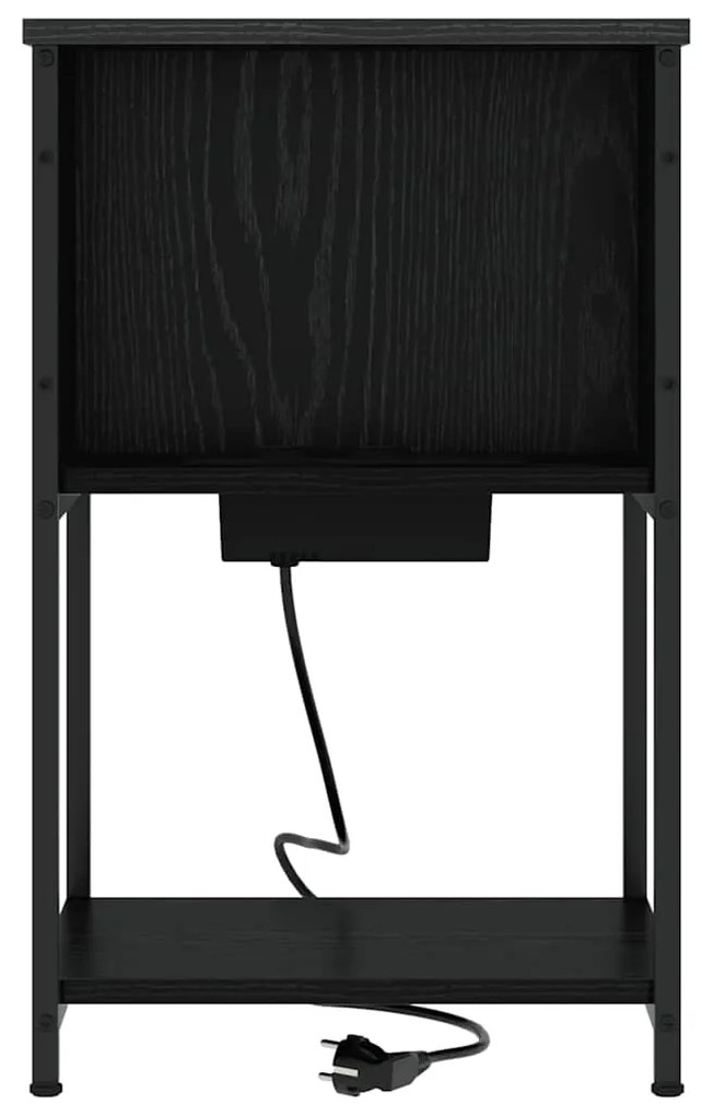 Armário de Cabeceira 2 pcs Carvalho preto 38 x 31 x 61 cm