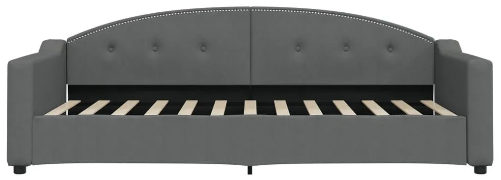 Sofá-cama com colchão 90x200 cm tecido cinzento-escuro