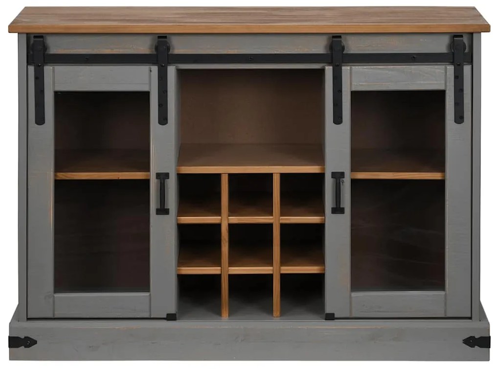 Aparador HALDEN 2 portas de correr 112x40x80 cm Madeira maciça