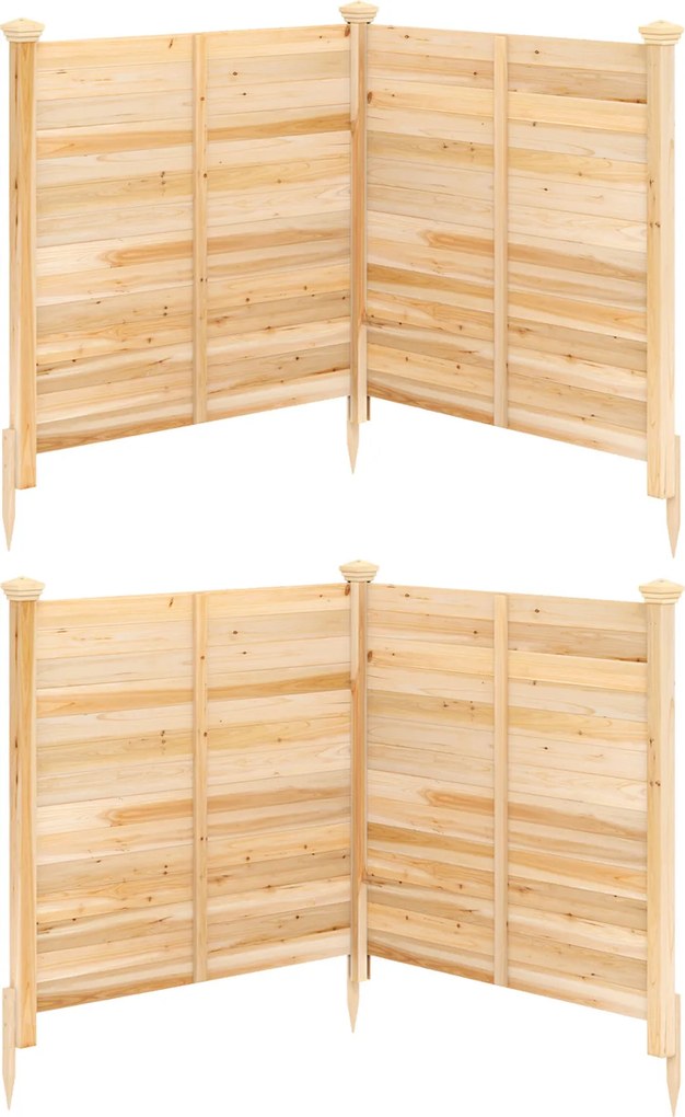 Biombos de privacidade para exterior 119 x 119 cm, 4 painéis com estacas metálicas, para ar condicionado e caixote do lixo de jardim, Natural