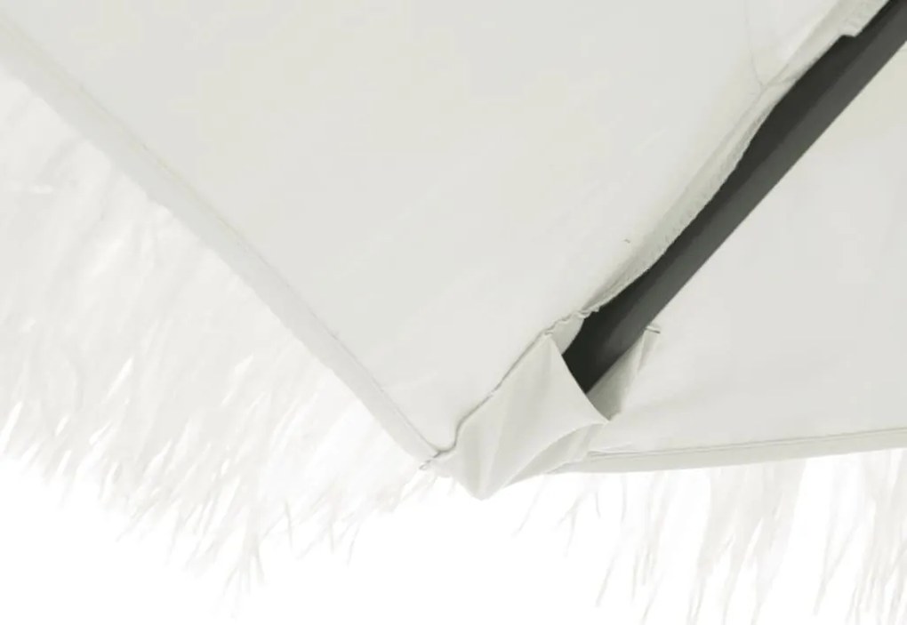 Guarda-sol de jardim com poste de aço 269x269x235 cm branco