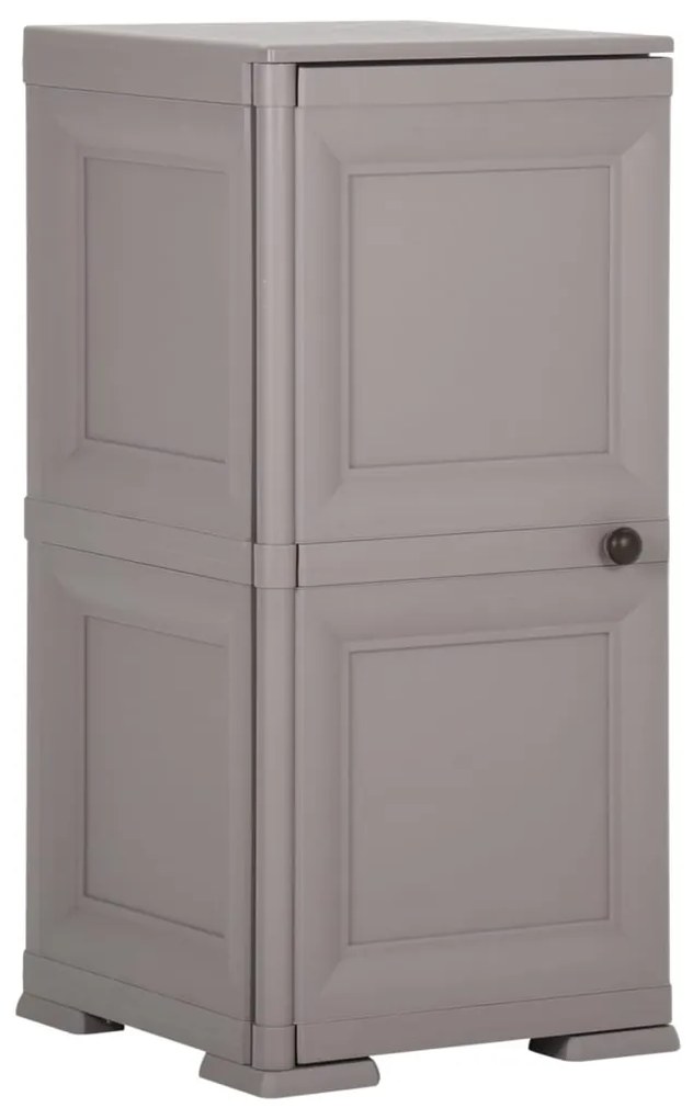 340609 vidaXL Armário de plástico 40x43x85,5 cm design de madeira cinzento