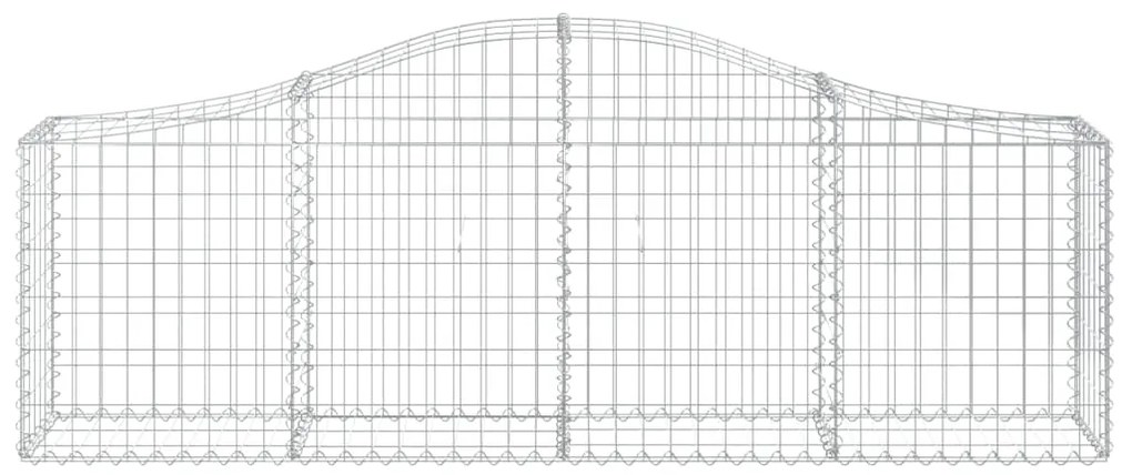 Cestos gabião arqueados 6 pcs 200x30x60/80 cm ferro galvanizado