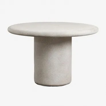 Mesa De Jantar Redonda Em Cimento Emiria Ø120 Cm & Cinza Pedra Claro - Sklum