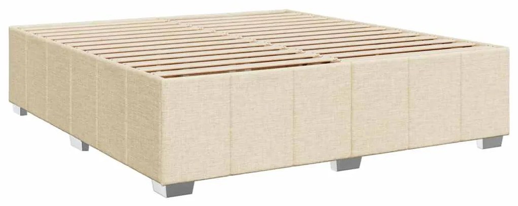 Cama com molas/colchão 200x200 cm tecido cor creme