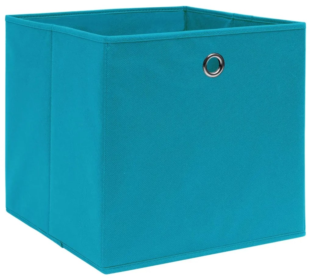 Caixas arrumação 10 pcs 28x28x28 cm tecido-não-tecido azul-bebé