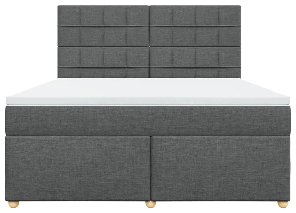 Cama com molas/colchão 180x200 cm tecido cinzento-escuro