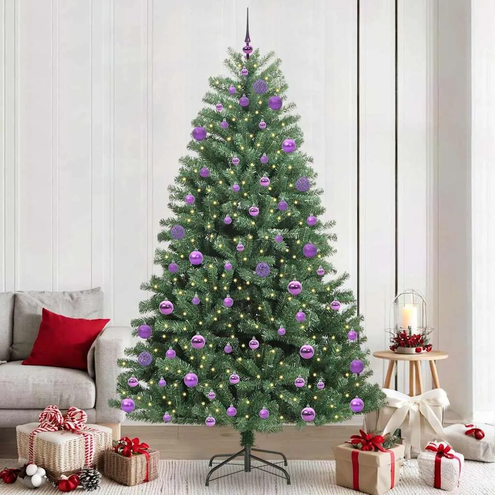 vidaXL Árvore de Natal Articulada Artificial Verde 240 cm PVC e Metal