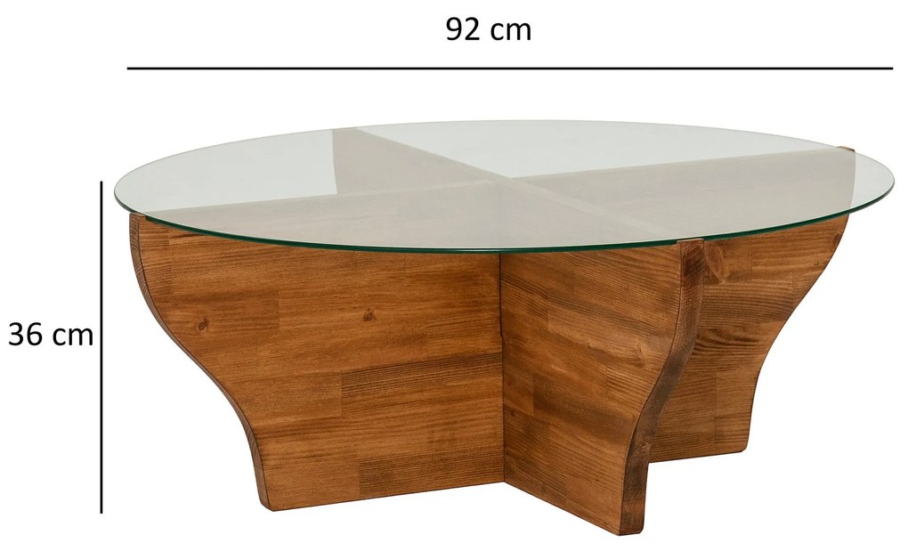 Mesa de Café Amphora - Castanha - 92cm x 36cm x 92cm
