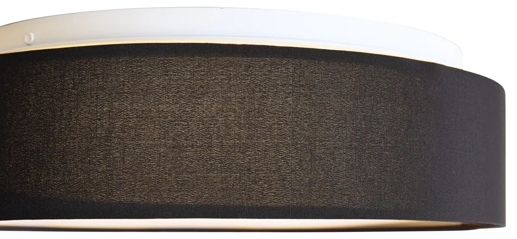 Plafon Inteligente Preto 35cm incl. LED e Controlo Remoto - Flat Drum