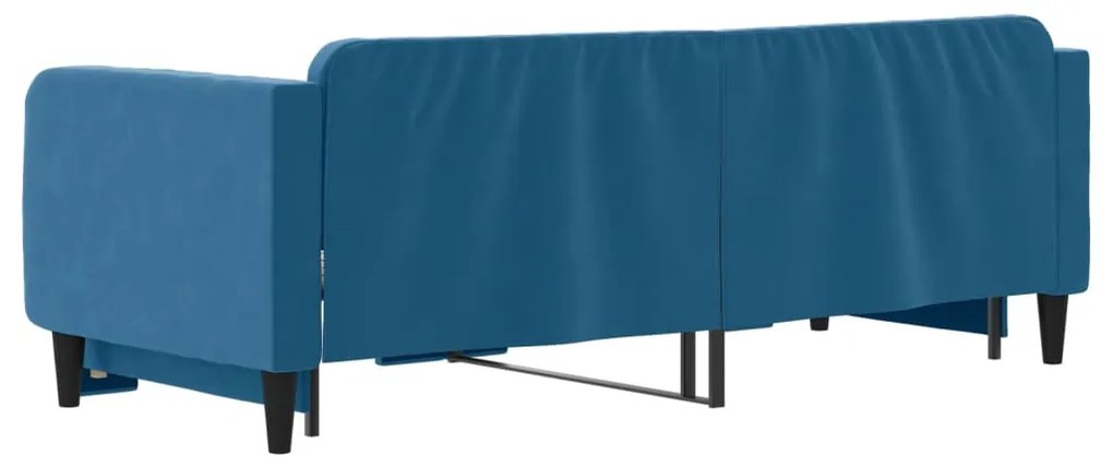 Sofá-cama com gavetão 80x200 cm veludo azul