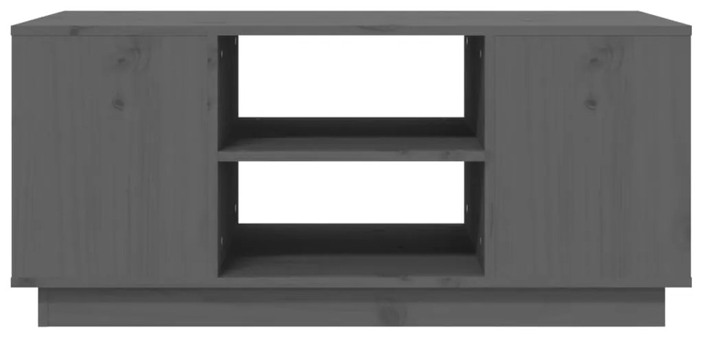 Mesa de centro 90x49x40,5 cm madeira de pinho maciça cinzento