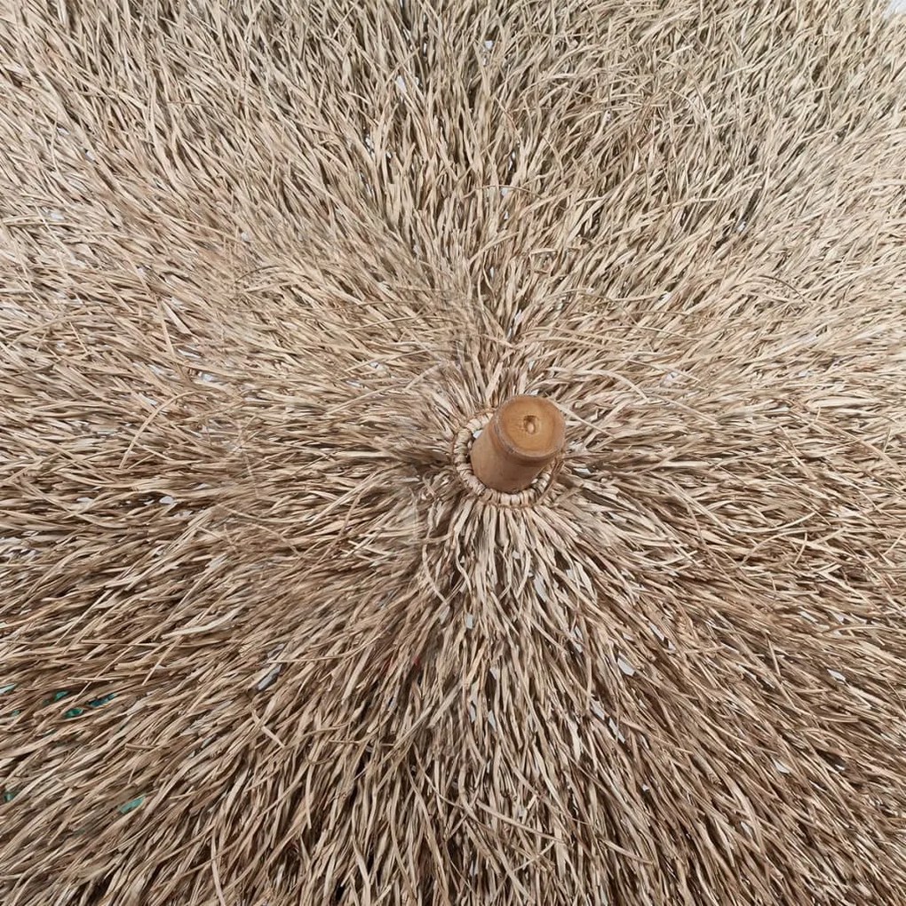 Guarda-sol de bambu com cobertura em folhas de bananeira 210 cm