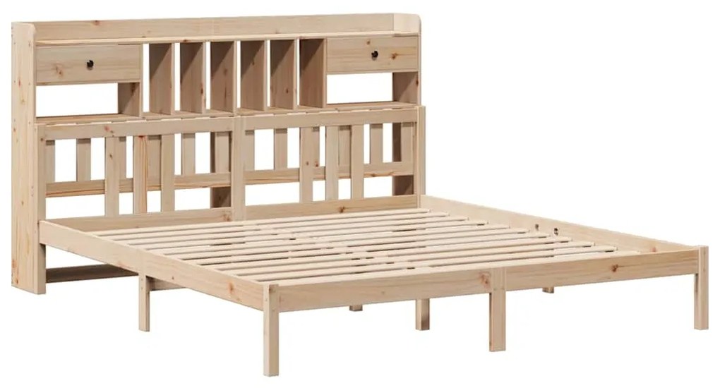 Cama com estante sem colchão 180x200 cm pinho maciço