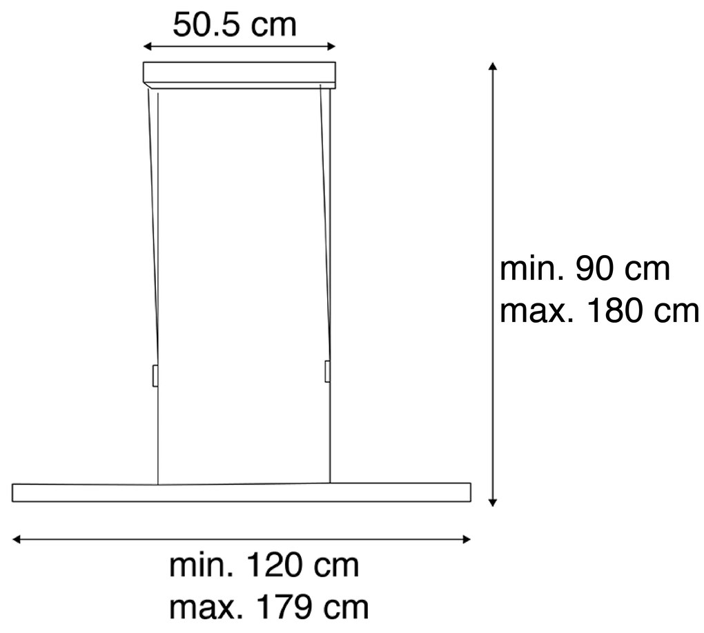 Candeeiro de suspensão antracite com LED e dimmer ajustável - Juliet Design