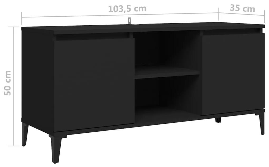 Móvel de TV com pernas em metal 103,5x35x50 cm preto