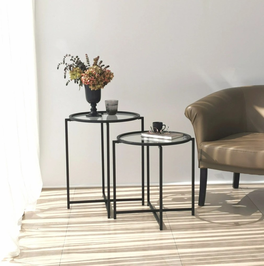 Mesa Lateral S412 – Preto – 50cm x 60cm x 50cm | 50cm x 50cm x 50cm