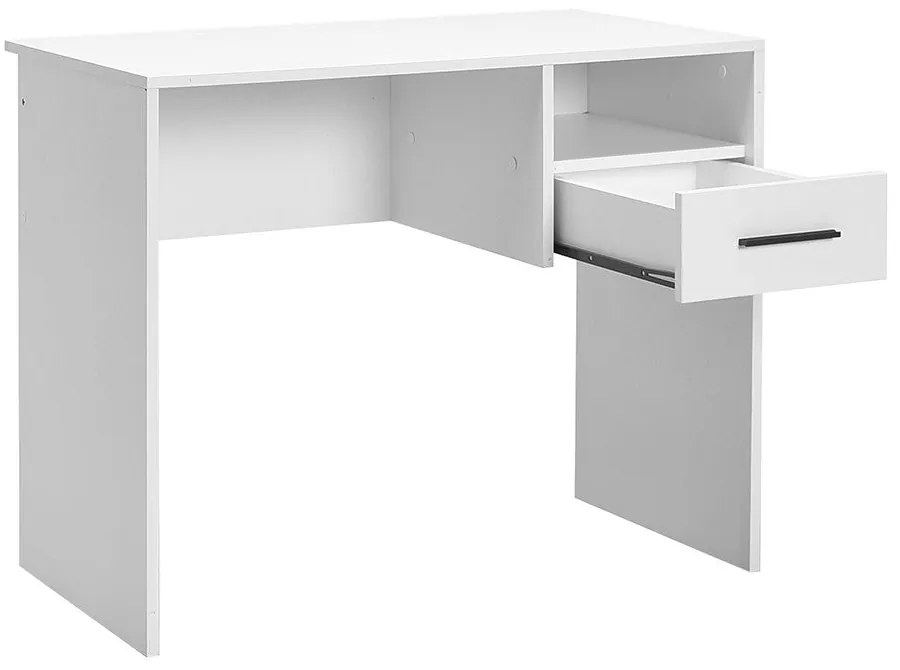 Secretária "Pure" com Gaveta e Prateleira - 90 x 75 x 50 cm - Branco -