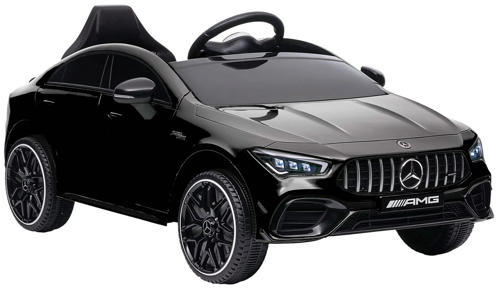 AIYAPLAY Carro Elétrico para Crianças Carro Mercedes AMG CLA 45 com Bateria 12V  Faróis LED Buzina e Música 110x61x45 cm Preto