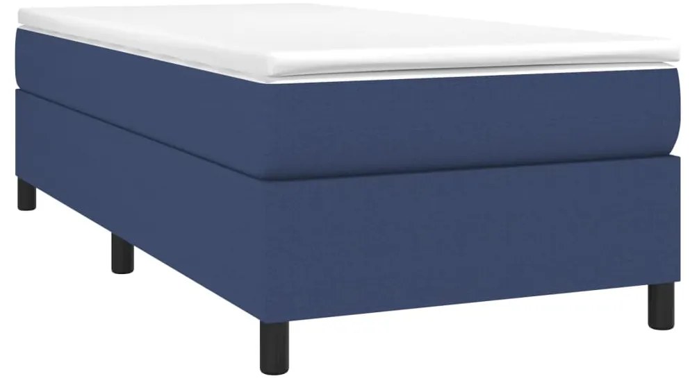 Estrutura de cama sem colchão 90x190 cm tecido azul