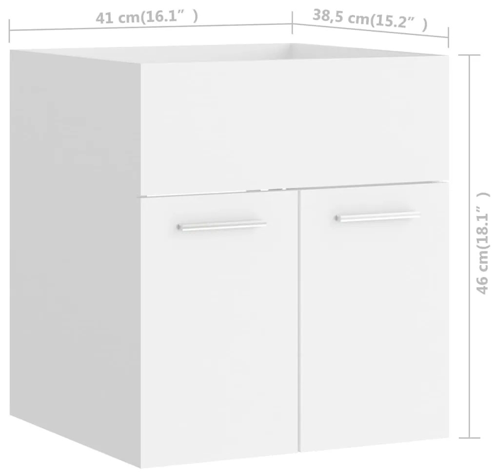 2 pcs conj. móveis de casa de banho derivados de madeira branco