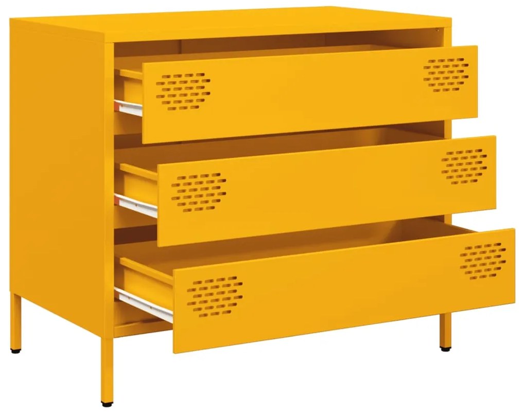 Aparador 68x39x58,5 cm aço laminado a frio amarelo mostarda