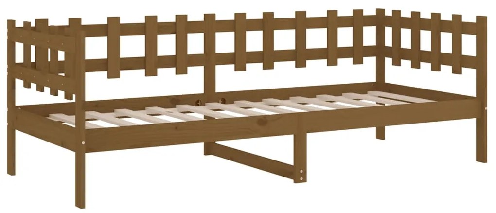 Sofá-cama 90x200 cm madeira de pinho maciça castanho mel