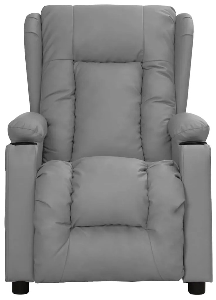 Poltrona elevatória couro artificial cinzento