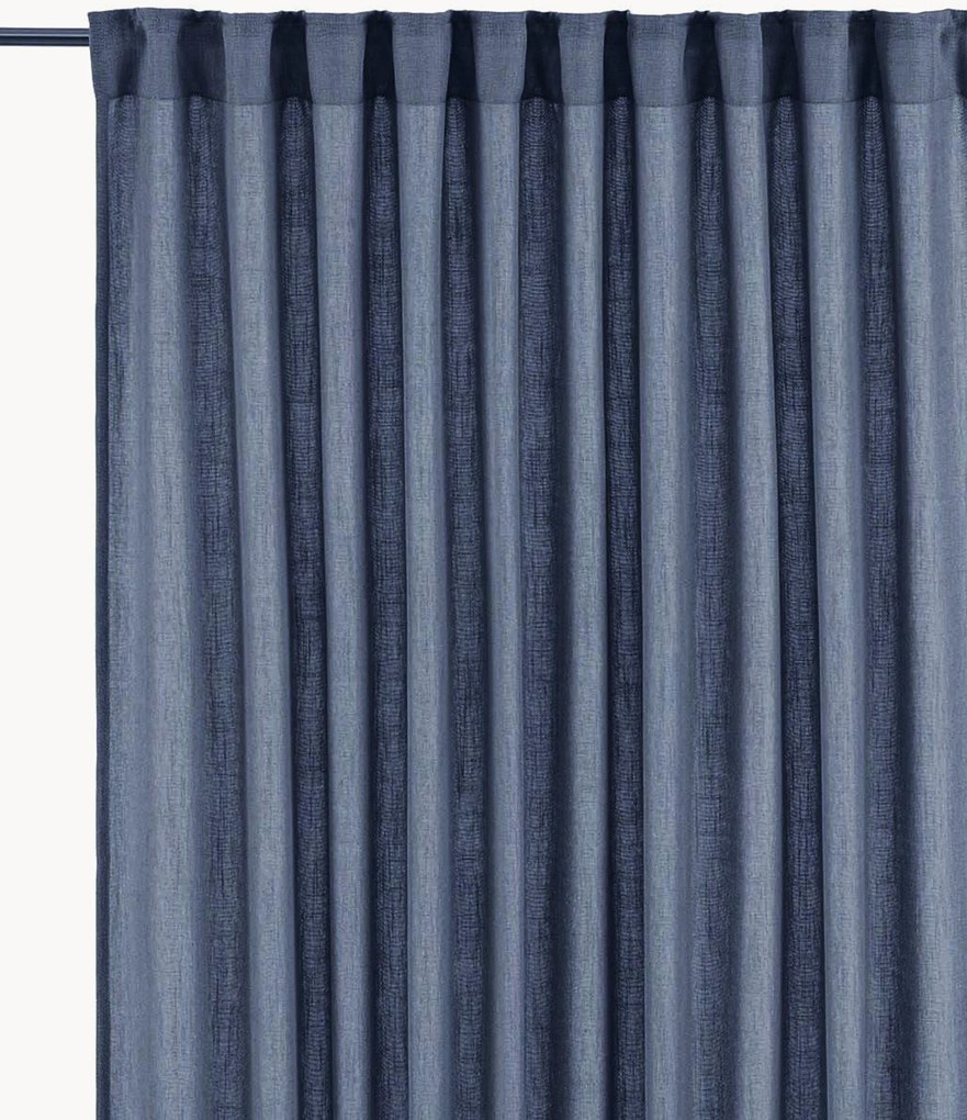 Cortinas opacas com multi-banda Cecil, conjunto de 2, L 145 cm