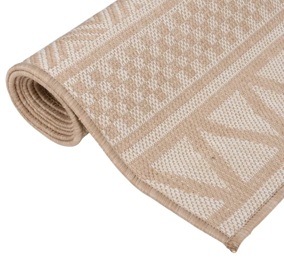 Tapete de tecido plano p/ exterior 160x230 cm riscas castanhas