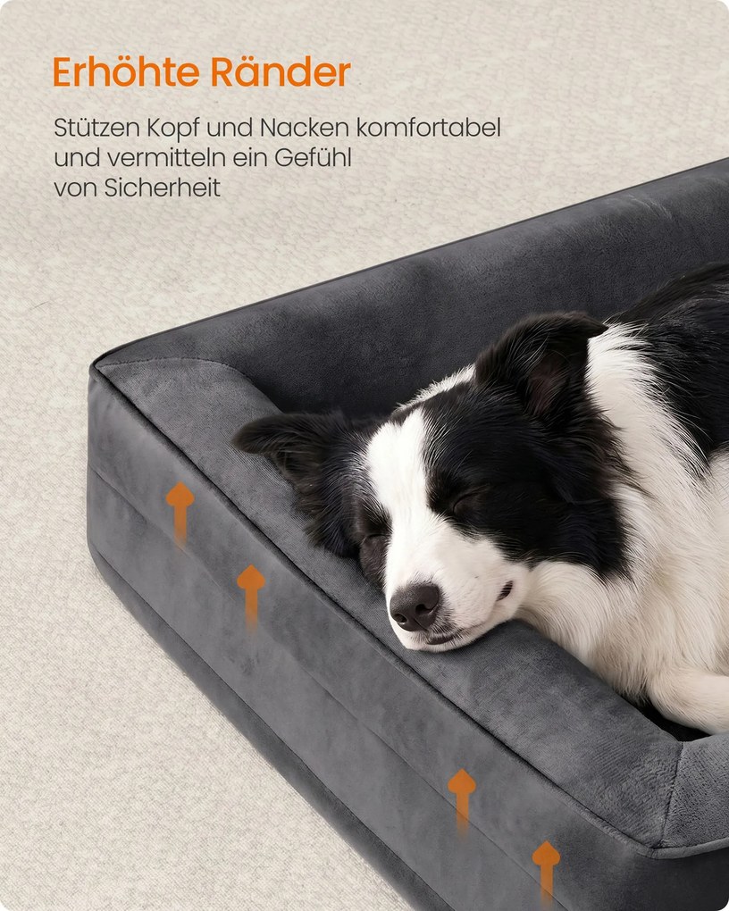 Cama ortopédica para cães com almofada, 104 x 69 x 17 cm cinzento ardósia
