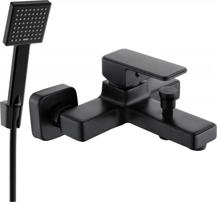 Mexen Cetus R45 bateria de banho com conjunto de chuveiro, preta - 74433R45-70