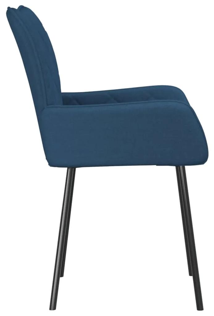 Cadeiras de jantar 2 pcs tecido azul