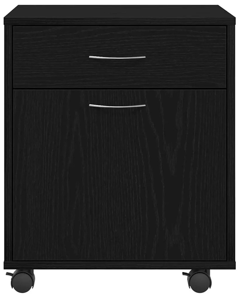 Armário em Rolling vidaXL Carvalho Preto 45x38x54 cm Madeira engenheir