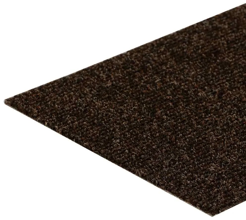 Tapetes de escada adesivos 30 pcs 76x20 cm retangular castanho
