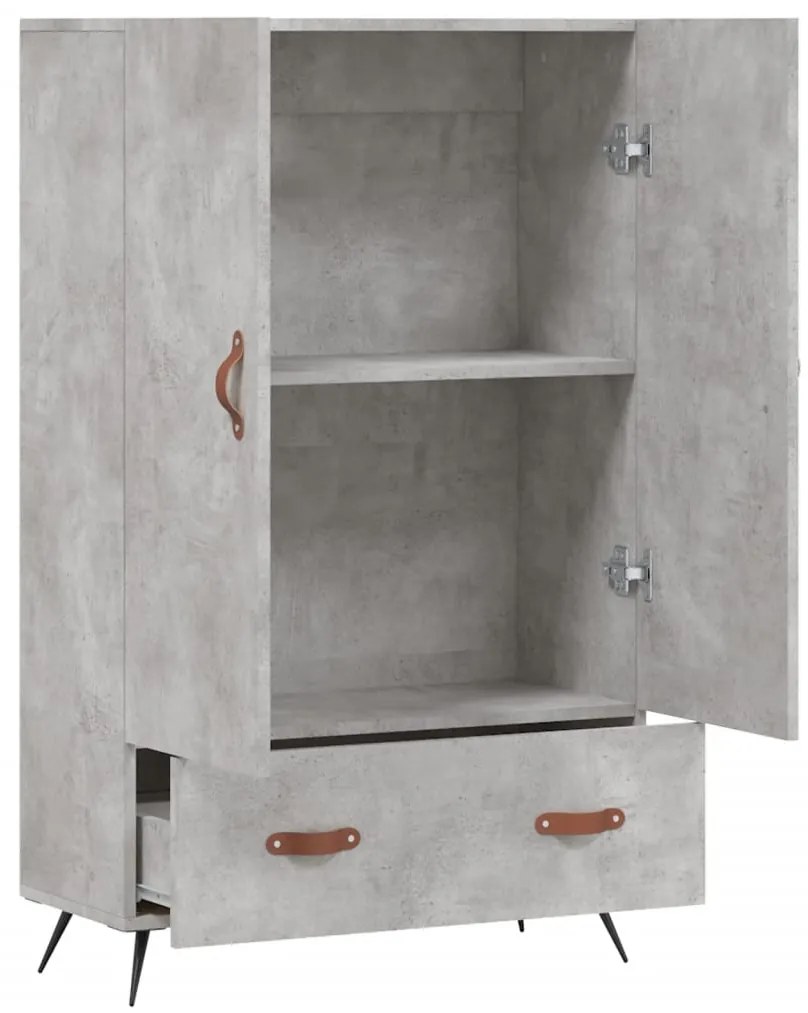 Aparador alto 69,5x31x115 cm derivados de madeira cinza-cimento