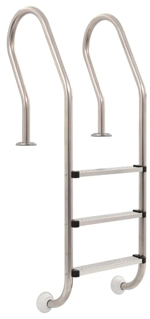 vidaXL Escada para piscina 3 degraus aço inoxidável 304 120 cm
