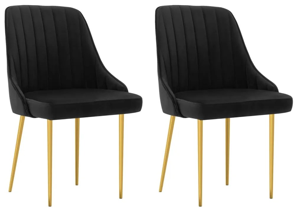 vidaXL Cadeiras de jantar 2 pcs veludo preto