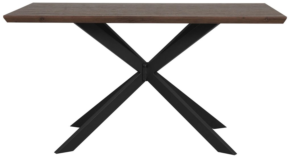 Mesa de jantar castanha escura e preta 140 x 80 cm SPECTRA Beliani