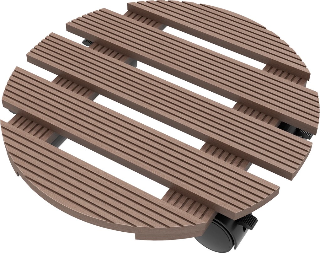 Conjunto de 4 suportes redondos de Ø30 cm para plantas - suporte para plantas com rodas, para interior e exterior