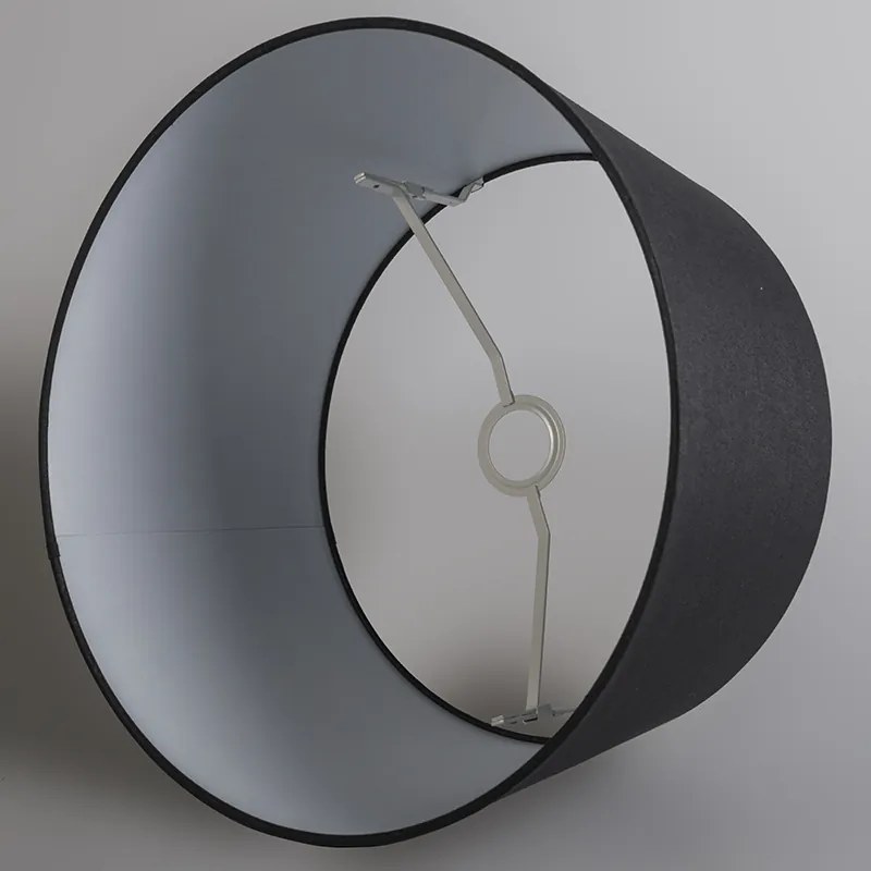 Candeeiro de suspensão moderno branco com cúpula preta 45 cm - Pendant Moderno