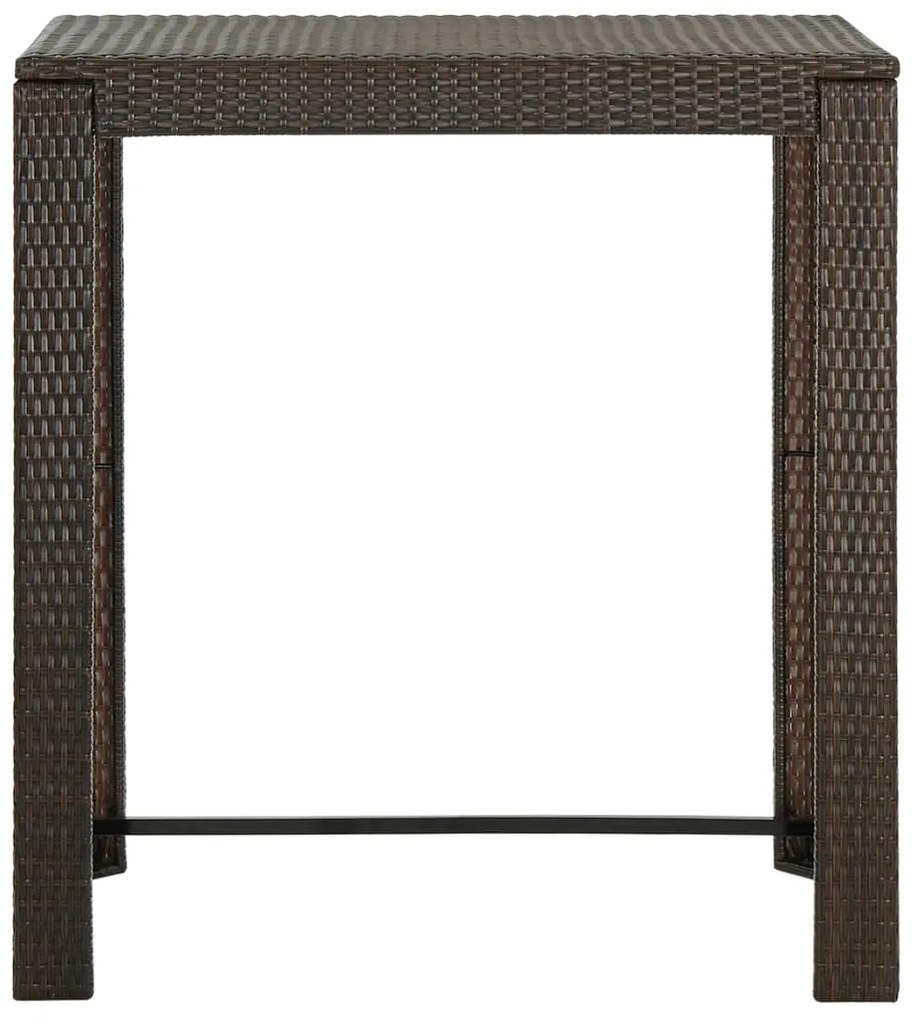 Mesa de bar para jardim 100x60,5x110,5 cm vime PE castanho