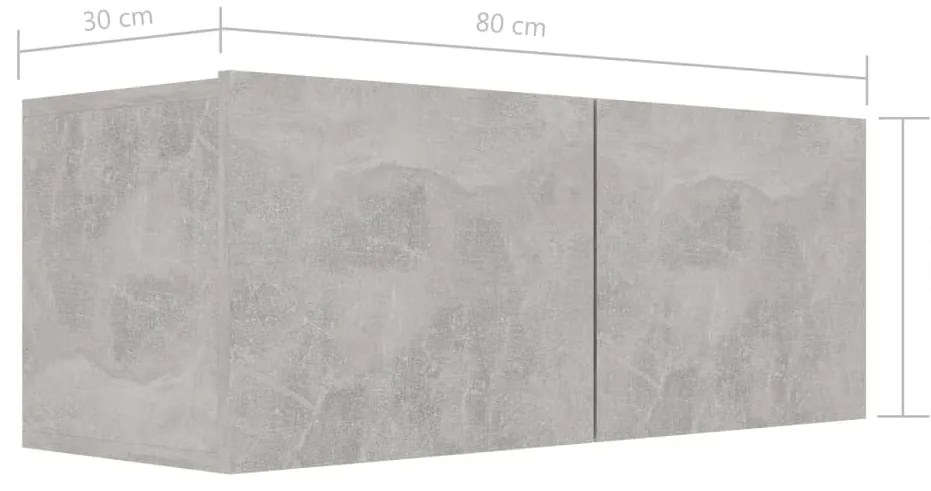 8 pcs conjunto de móveis TV derivados madeira cinzento cimento