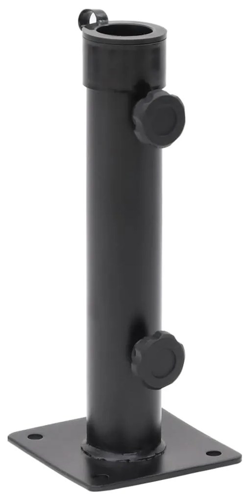 vidaXL Base de guarda-sol para poste de Ø38/48 mm aço preto fosco