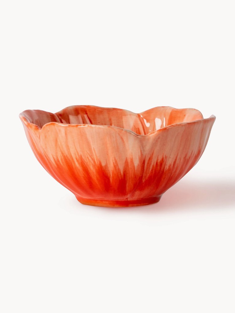 Taças de petiscos artesanais com relevo Poppy, conjunto de 2