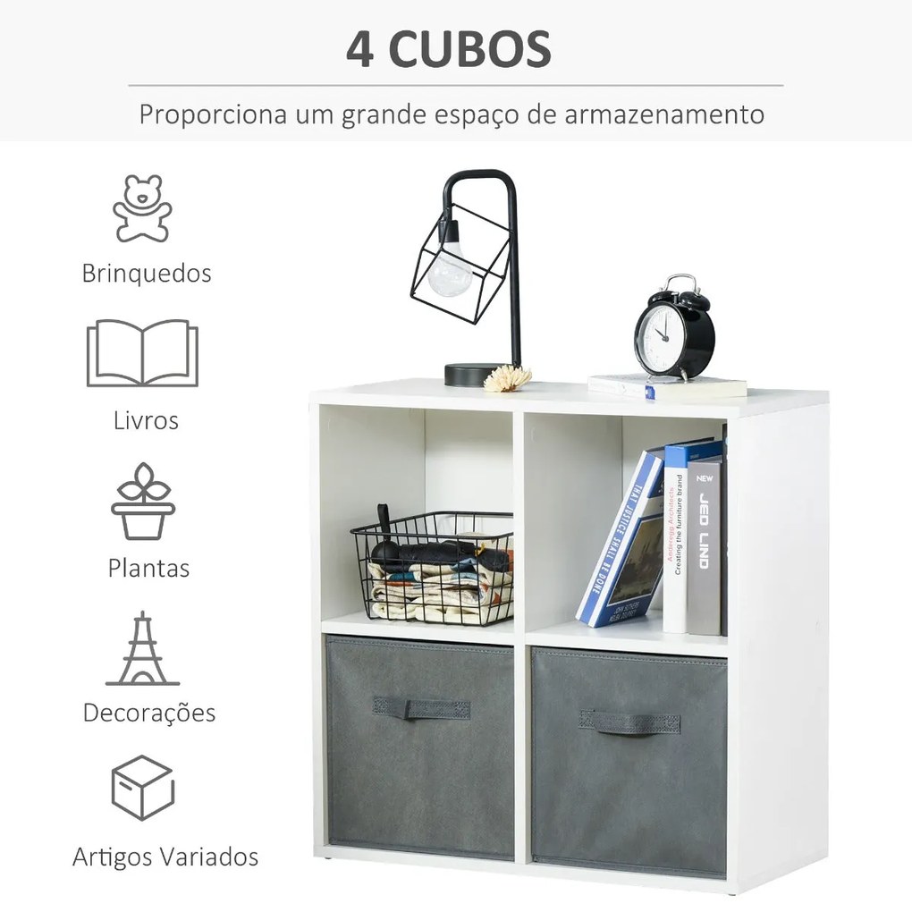 Estante Lelu de 4 Cubos - Design Nórdico