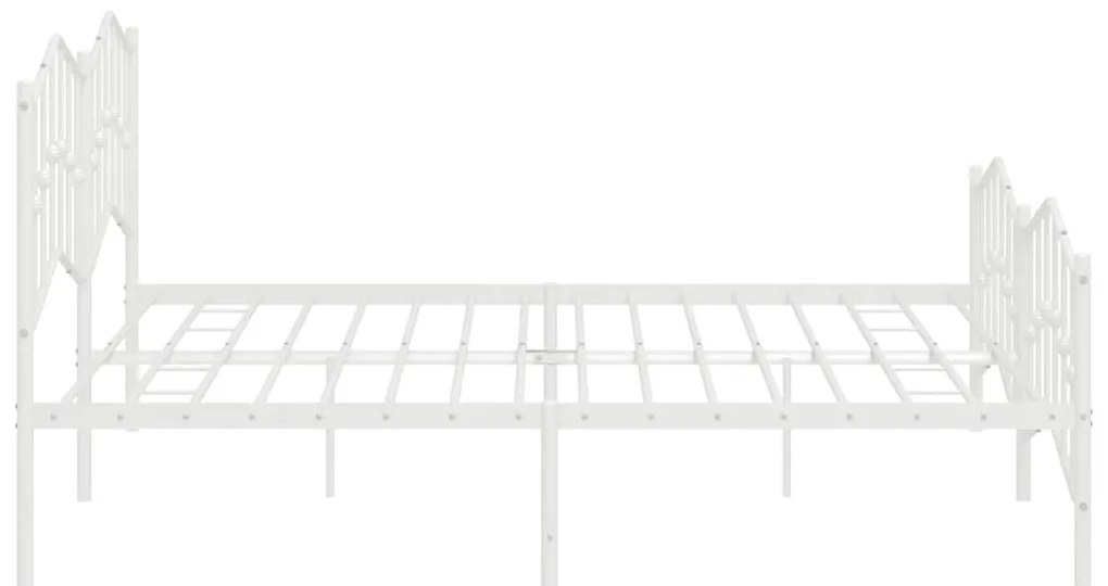 Estrutura de cama com cabeceira e pés 193x203 cm metal branco